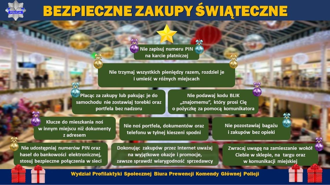 Policja: Jak nie dać się okraść przed świętami