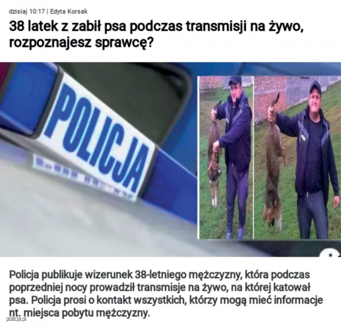 Policja ostrzega przed fałszywymi artykułami na facebooku