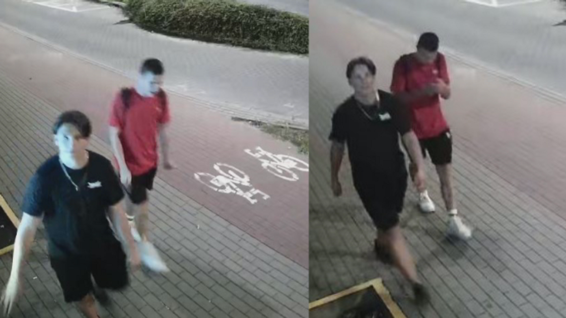 Policja poszukuje osób ze zdjęcia. Chodzi o uszkodzony baner reklamowy