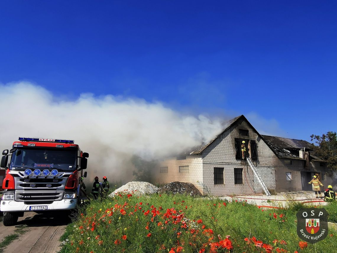 Pożar budynku gospodarczego w miejscowości Jaranówek. Ogień gasiło 11 jednostek OSP i PSP