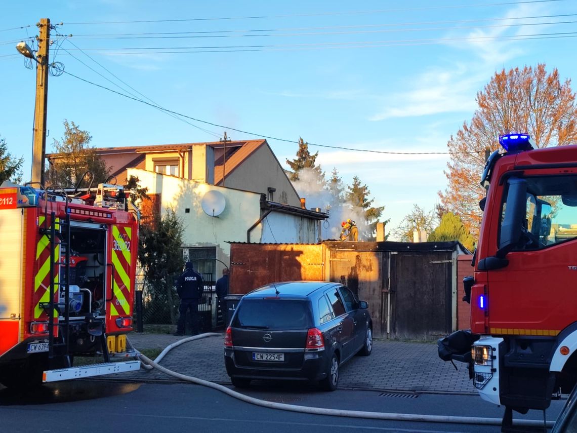 Pożar domu przy ulicy Piaski we Włocławku