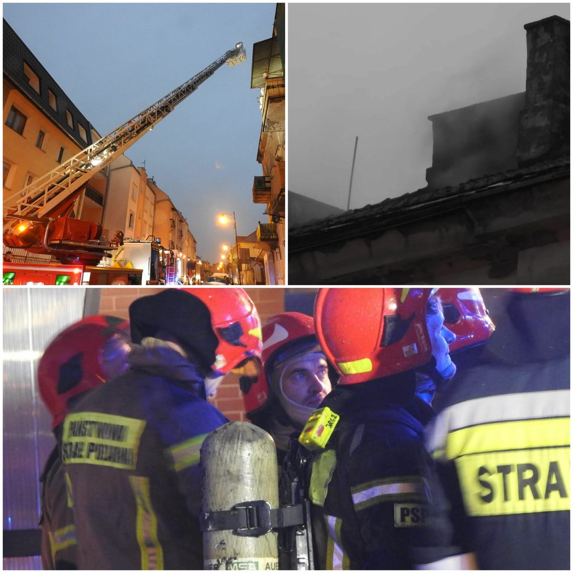 Pożar kamienicy przy ul. Łęgskiej. W akcji cztery zastępy straży pożarnej