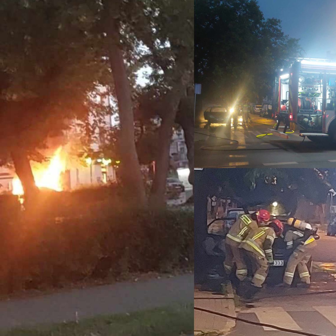 Pożar samochodu na ulicy PCK we Włocławku