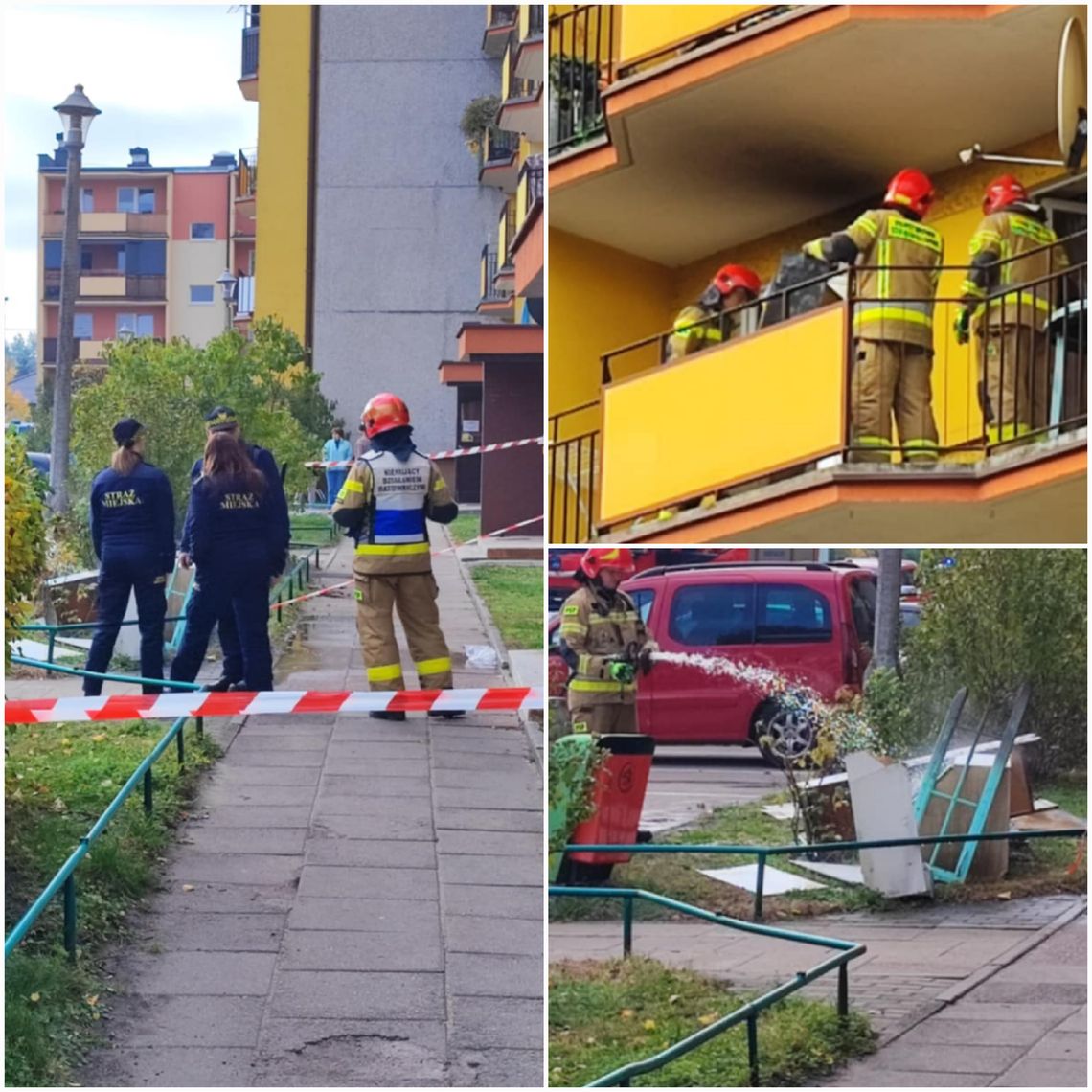 Pożar w mieszkaniu na trzecim piętrze we Włocławku. Trwa akcja gaśnicza