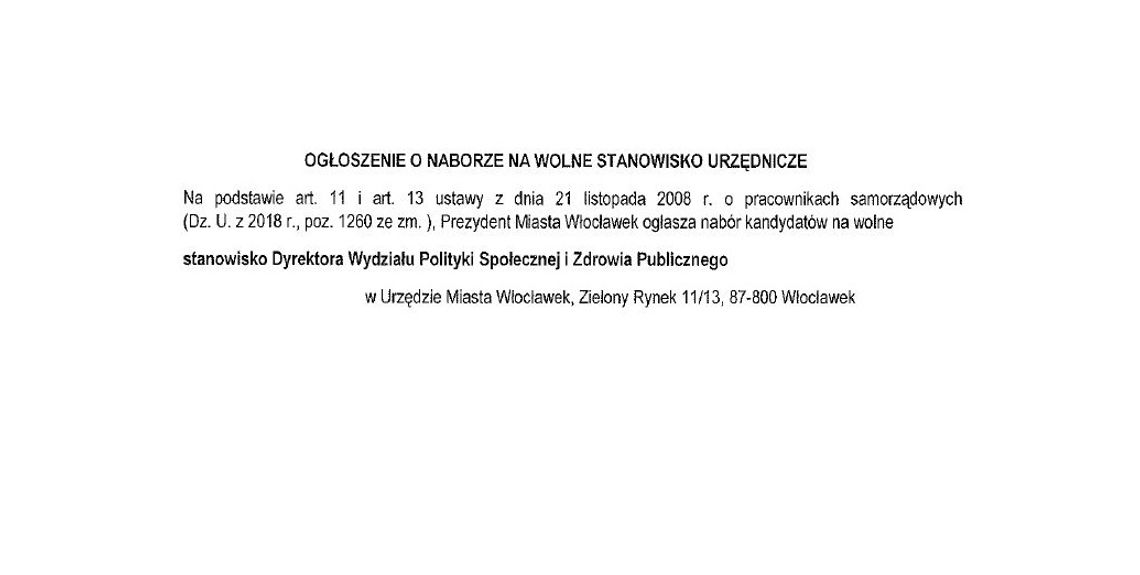 Ratusz ogłosił konkurs na dyrektora Wydziału Polityki Społecznej i Zdrowia Publicznego