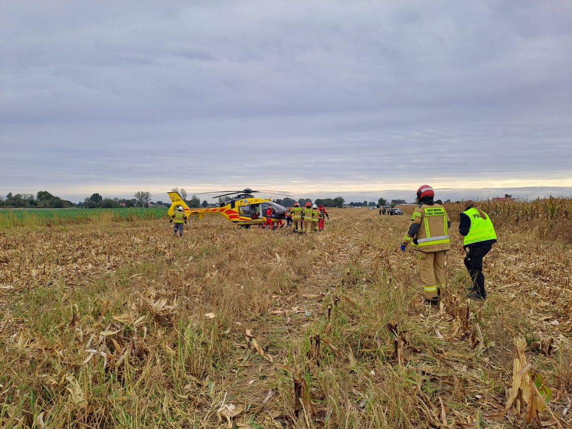 Region: groźny wypadek podczas prac polowych. Lądował śmigłowiec LPR