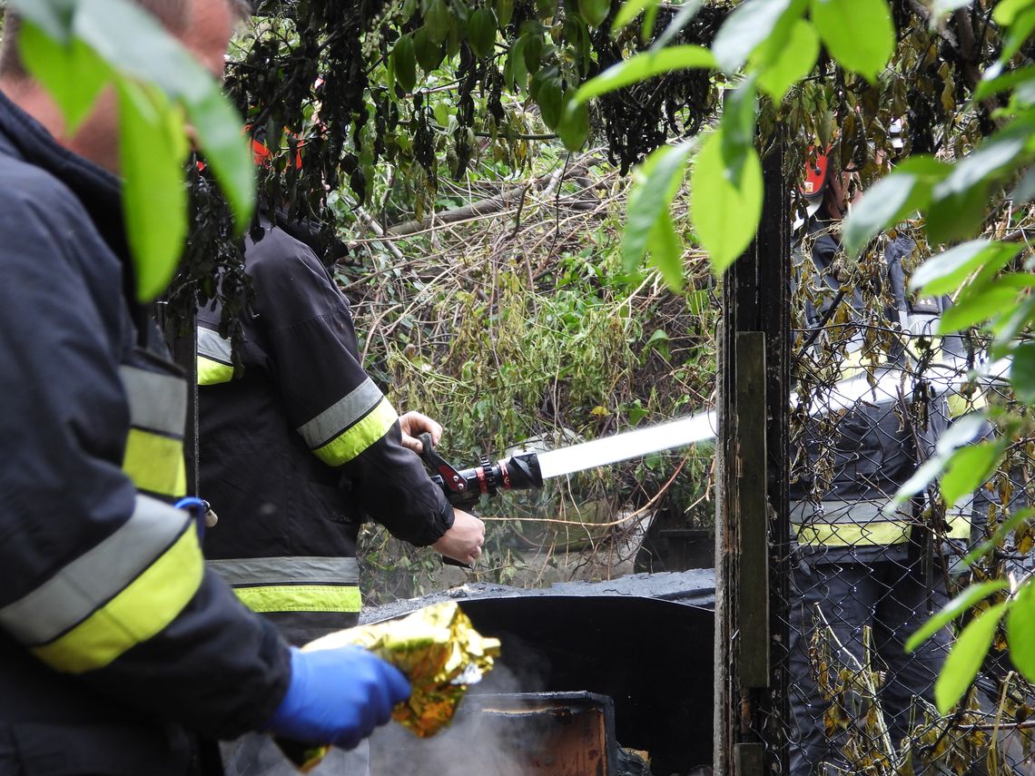 Rozpalili ognisko w pustostanie bo gryzły ich meszki. Pożar gasiły 4 jednostki straży
