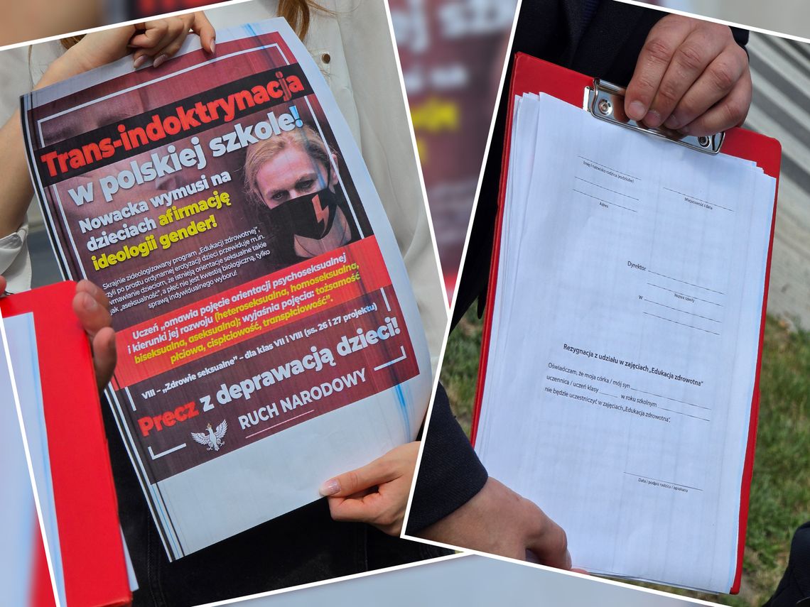 "To jest erotyzacja dzieci" - działacze Ruchu Narodowego pod Kuratorium Oświaty "To jest erotyzacja dzieci" - działacze Ruchu Narodowego pod Kuratorium Oświaty