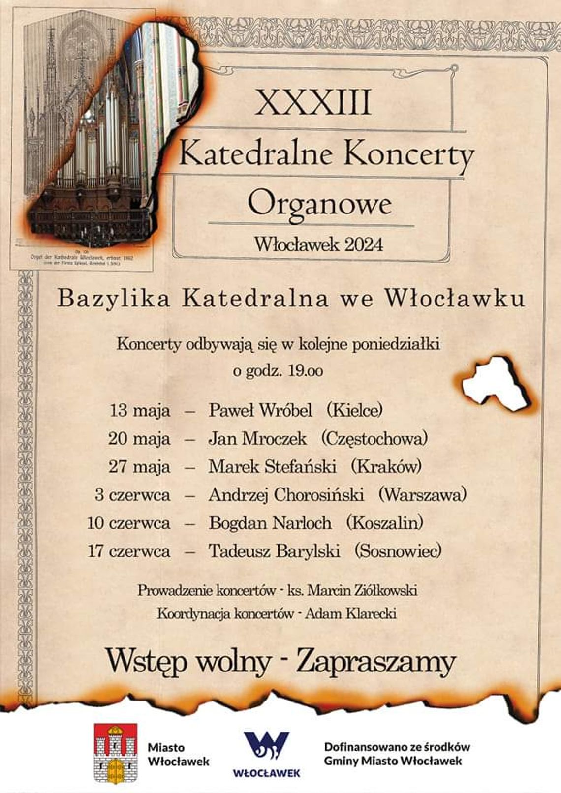 Ruszają XXXIII Katedralne Koncerty Organowe we Włocławku