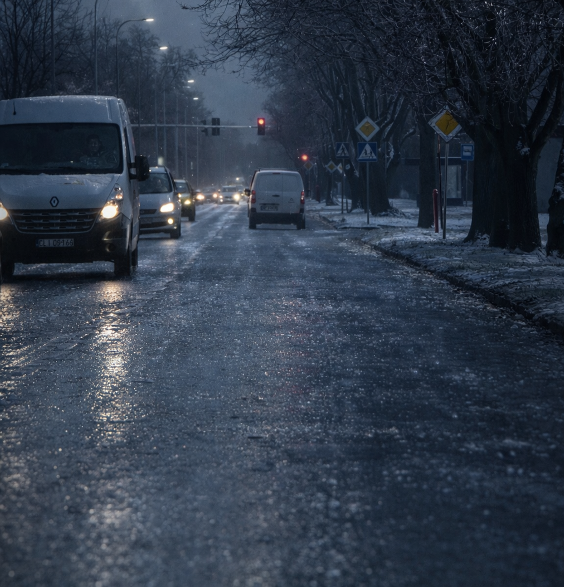 Śliskie drogi od świtu. IMGW ostrzega przed marznącymi opadami