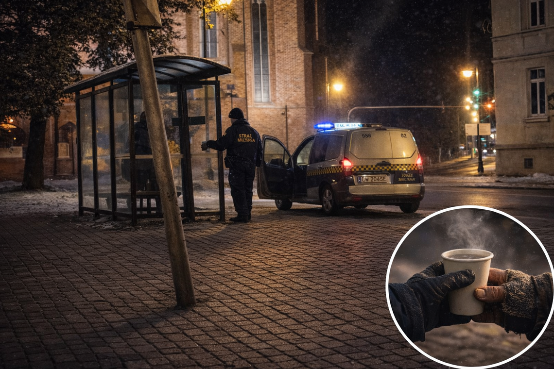 Straż Miejska pomaga w czasie mrozów. Gorąca herbata dla osób bezdomnych i wsparcie dla kierowców Straż Miejska pomaga w czasie mrozów. Gorąca herbata dla osób bezdomnych i wsparcie dla kierowców