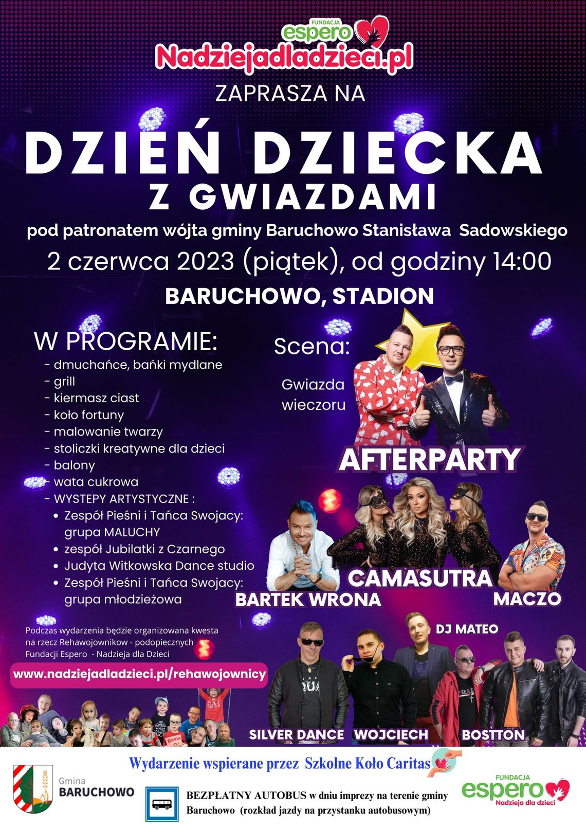 Dzień Dziecka z Gwiazdami w Baruchowie. Na scenie Bartek Wrona, Afterparty...