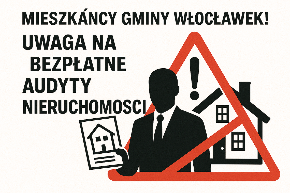Uwaga na „bezpłatne audyty nieruchomości”! Gmina Włocławek ostrzega mieszkańców