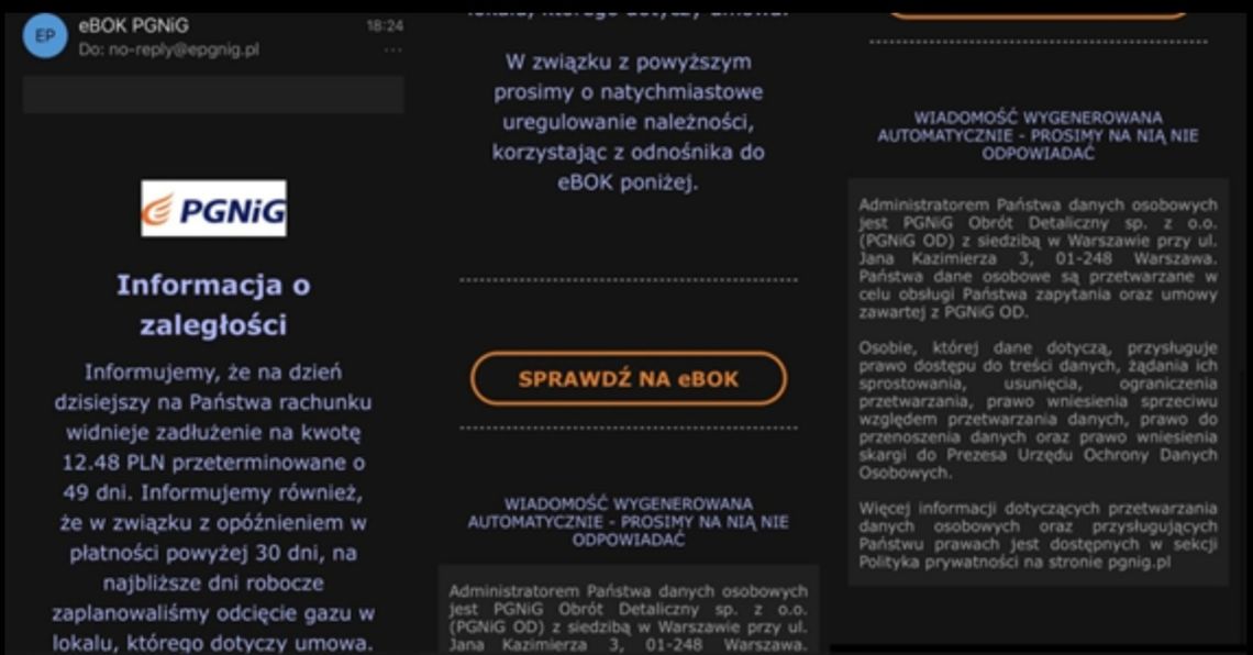 UWAGA na smsy i e-maile o zaleganiu z opłatami za gaz. To kolejny sposób oszustów!