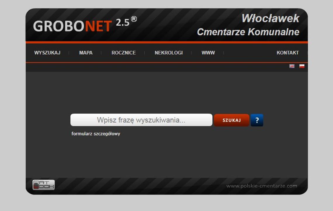 Uwaga! Wyszukiwarka Grobonet pod nowym adresem