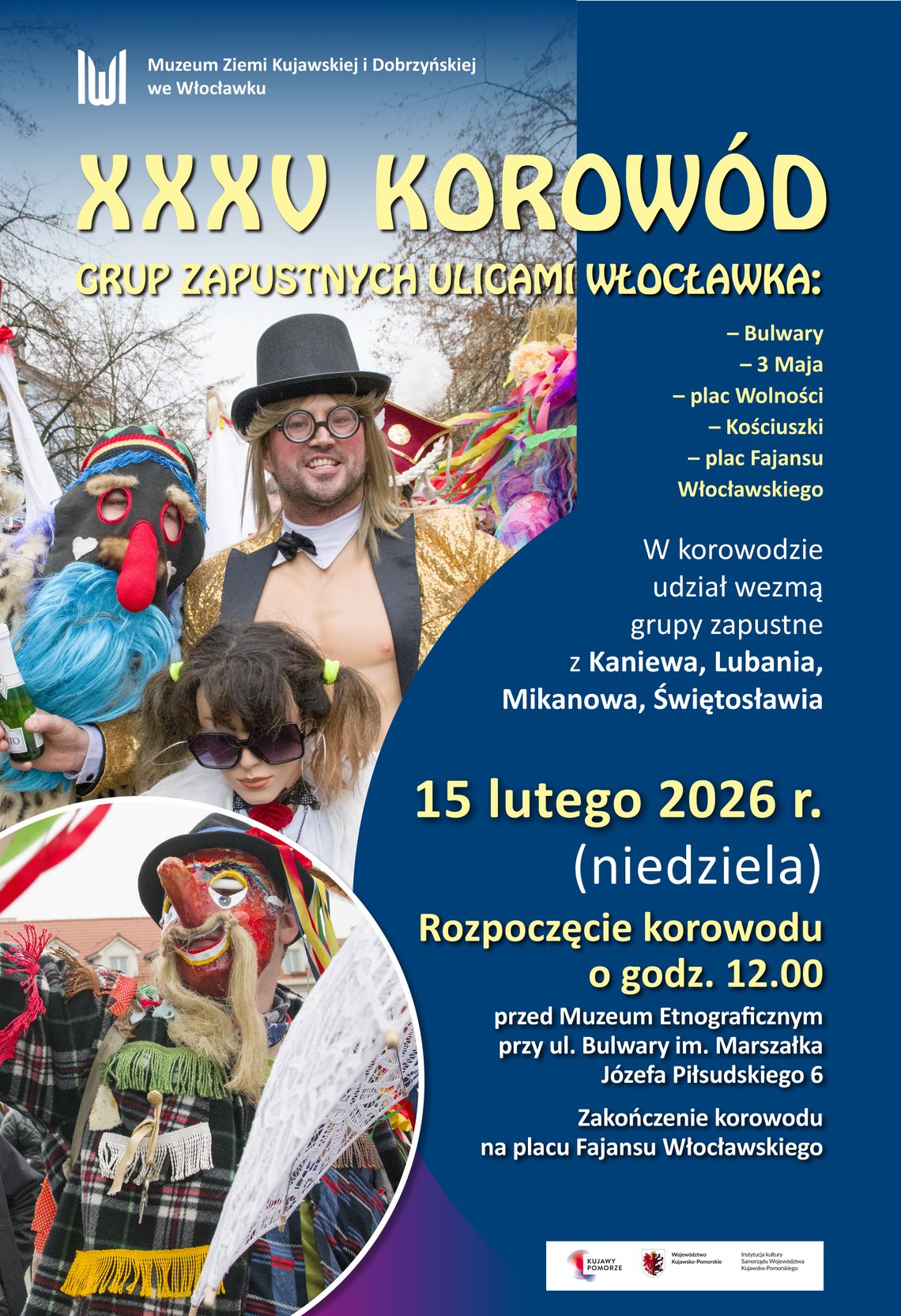 W niedzielę 15 lutego  Korowód Grup Zapustnych przejdzie głównymi ulicami miasta