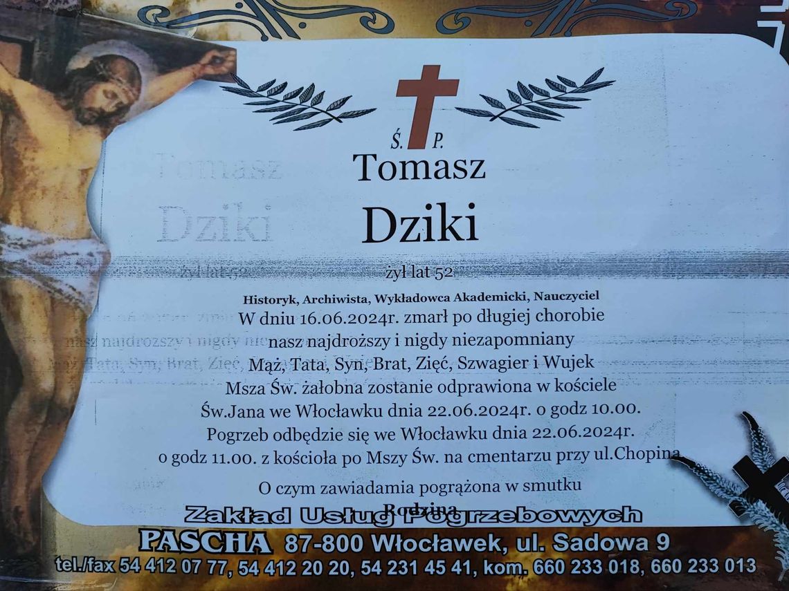 W sobotę ostatnie pożegnanie Tomasza Dzikiego