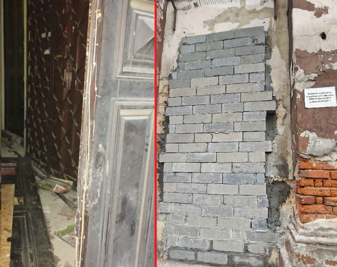 Wandal wyżył się na drzwiach dawnego budynku "Teatru Nasz". Miał 2,73 promila teatr nasz zamurowane drzwi