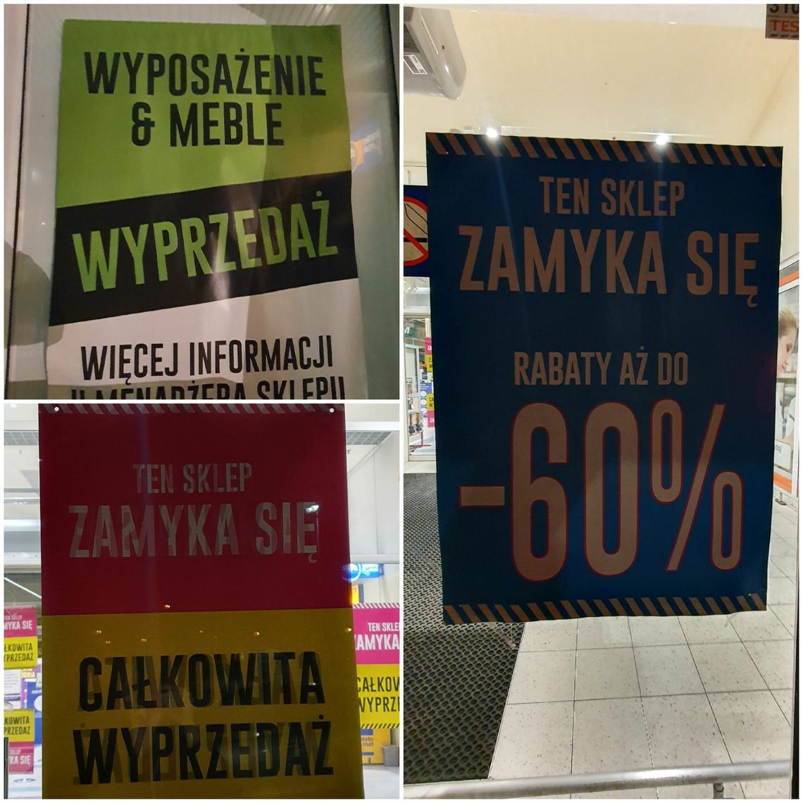 Wielka wyprzedaż w Tesco - także mebli sklepowych. Jest ogłoszenie o zamknięciu
