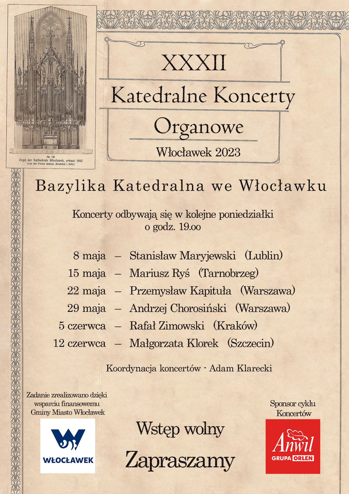 Wracają Katedralne Koncerty Organowe, to już XXXII edycja Festiwalu