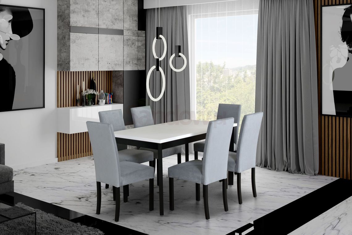 Wybieramy stół z krzesłami do salonu w stylu glamour