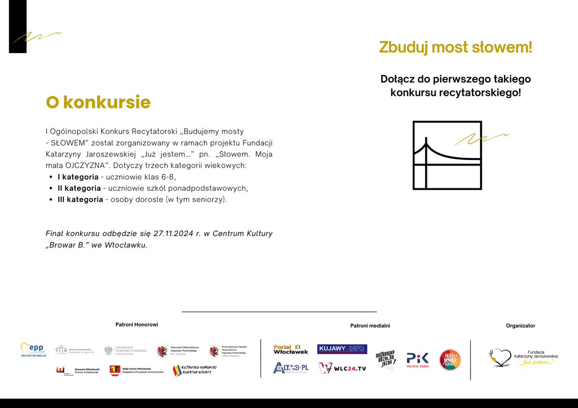 Wystartował I Ogólnopolski Konkurs Recytatorski „Budujemy mosty - SŁOWEM”