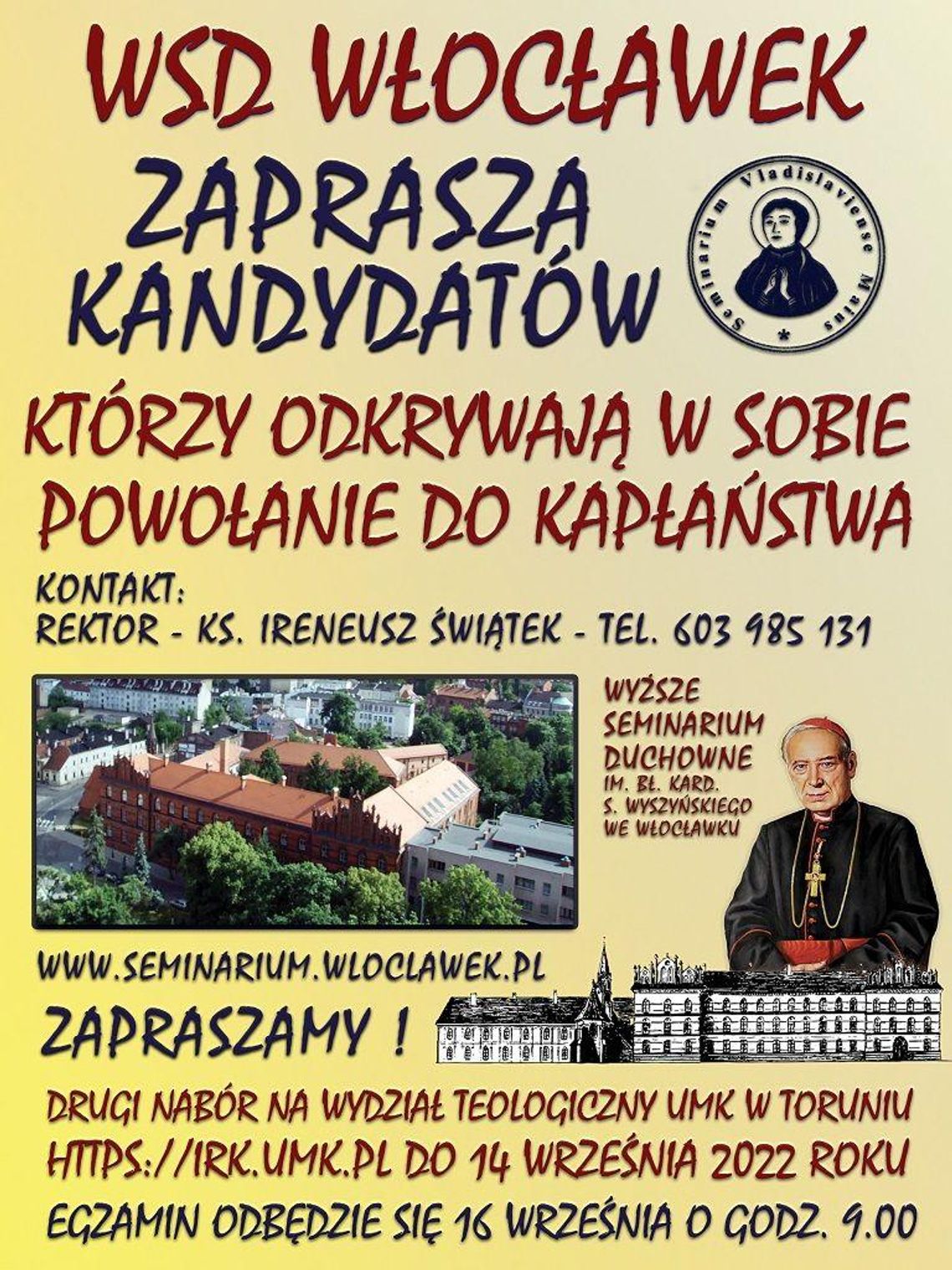 Wyższe Seminarium Duchowne ogłasza drugi nabór 