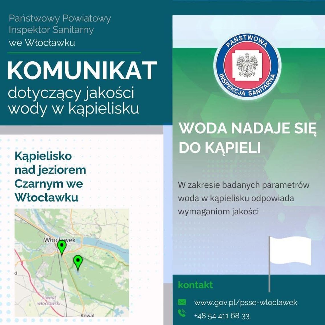 Zakaz kąpieli nad Jeziorem Czarnym we Włocławku odwołany. Sanepid: "Woda nadaje się do kąpieli"