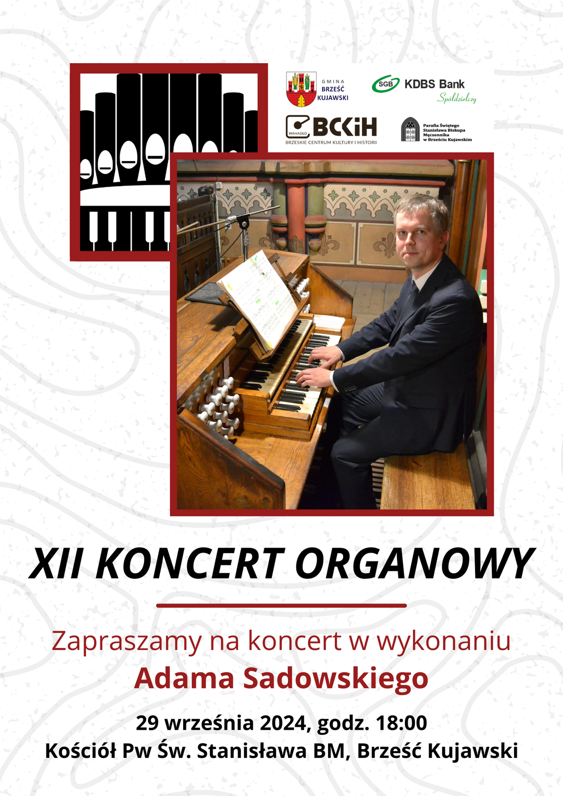 Zaproszenie na doroczny koncert organowy w Brześciu Kujawskim