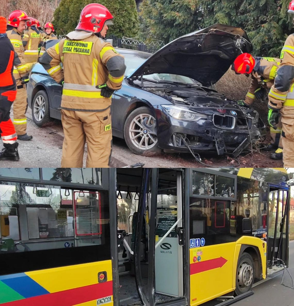 Zderzenie autobusu MPK z BMW na os. Michelin. Droga jest zablokowana