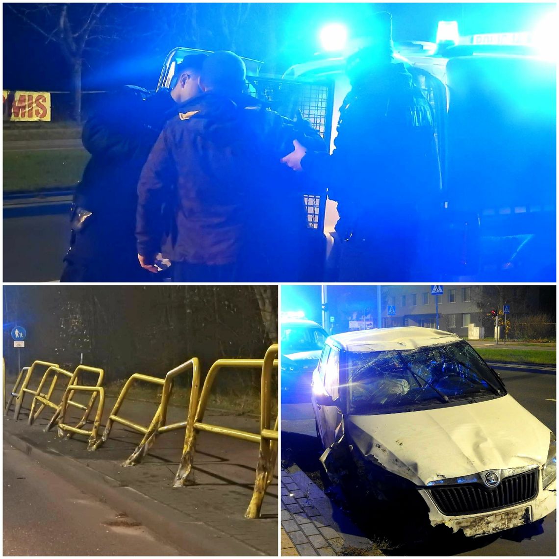 Zderzenie Skody z barierkami na ul. Toruńskiej. Kierowca zatrzymany