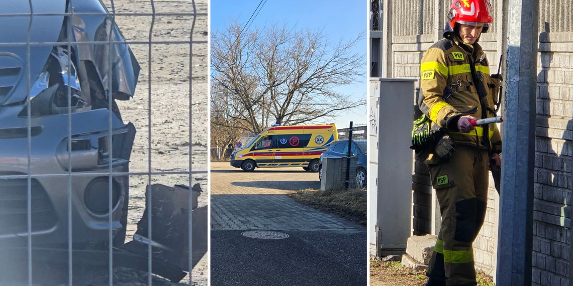 Zderzenie auta z latarnią na ul. Skrajnej