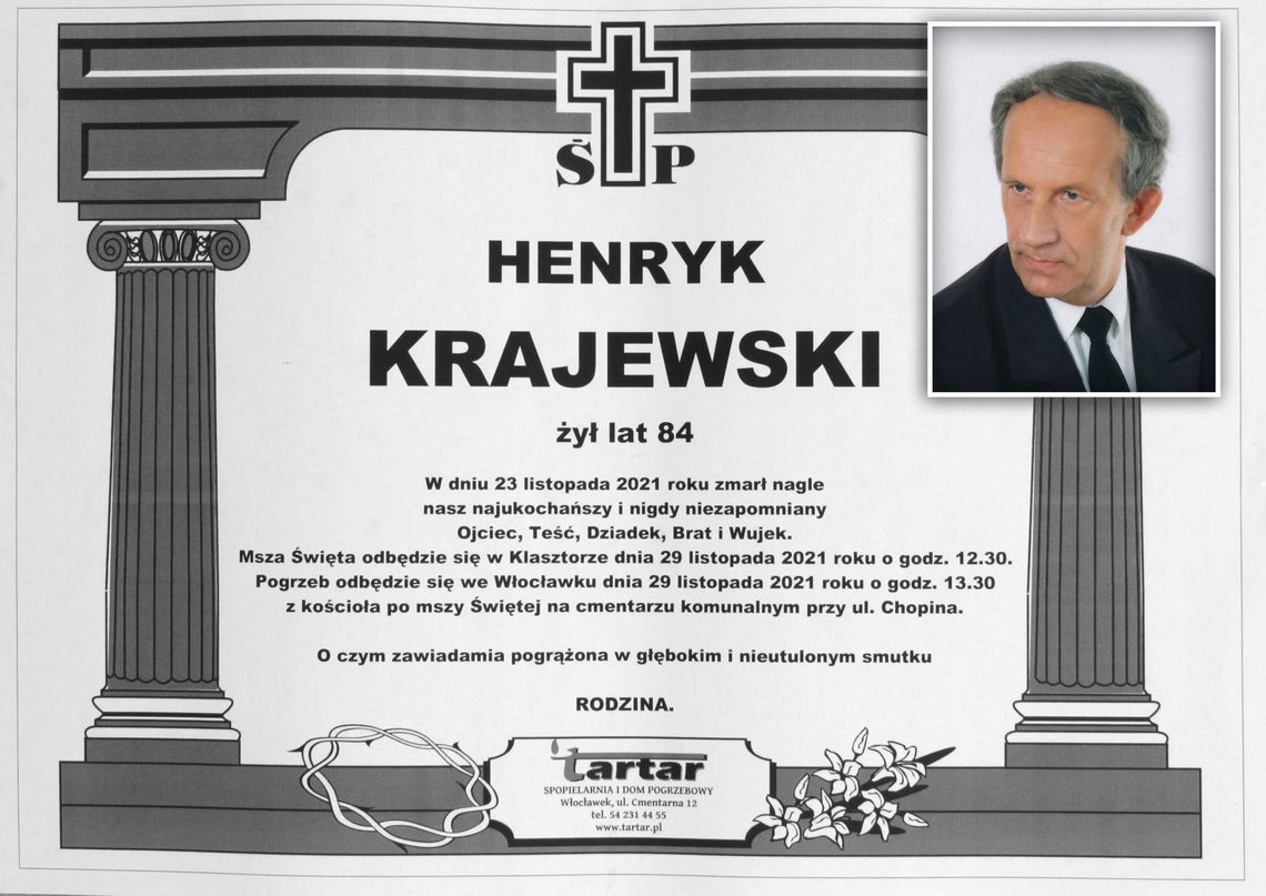 Zmarł Henryk Krajewski. Znany włocławski fotograf miał 84 lata