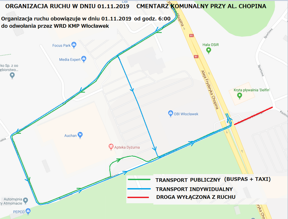 Zmiana organizacji ruchu koło Cmentarza Komunalnego Zmiana organizacji ruchu koło Cmentarza Komunalnego