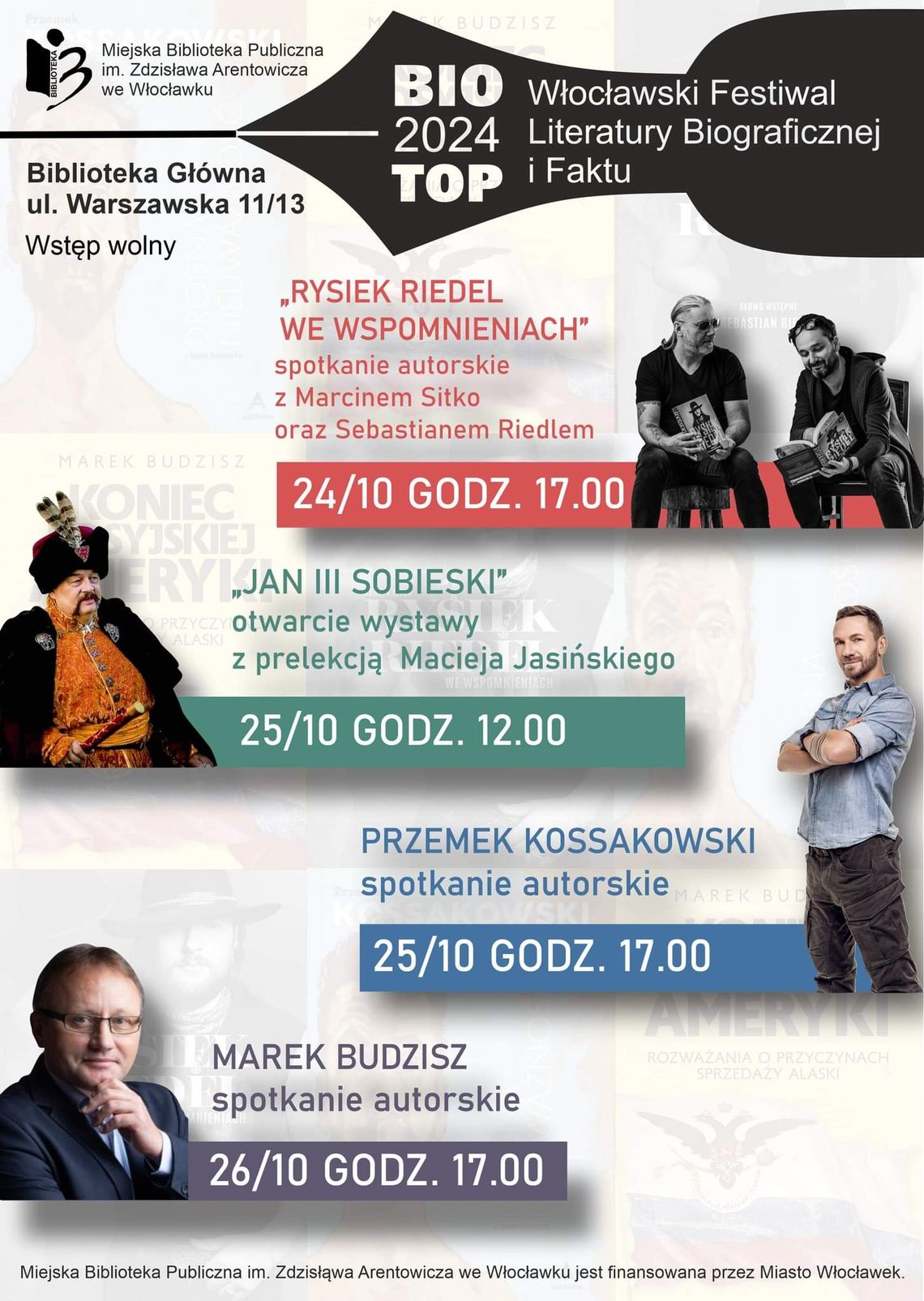 Znani ludzie zawitają do Włocławka - wkrótce Włocławski Festiwal Literatury Biograficznej i Faktu