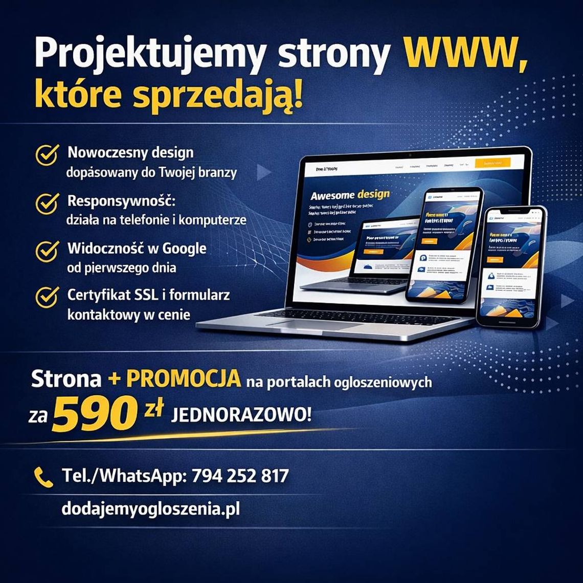 Strona internetowa od 590 zł - uczciwa cena, zero ukrytych kosztów