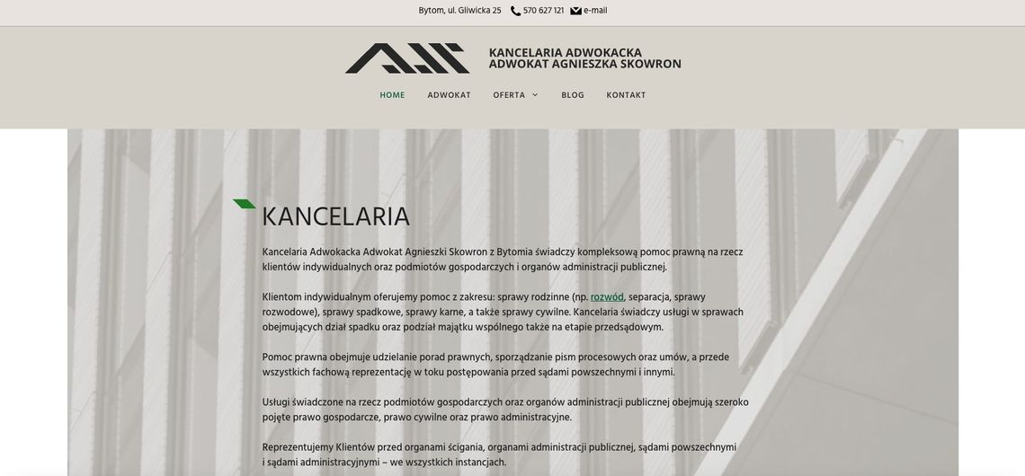 Adwokat Bytom Agnieszka Skowron Kancelaria adwokacka