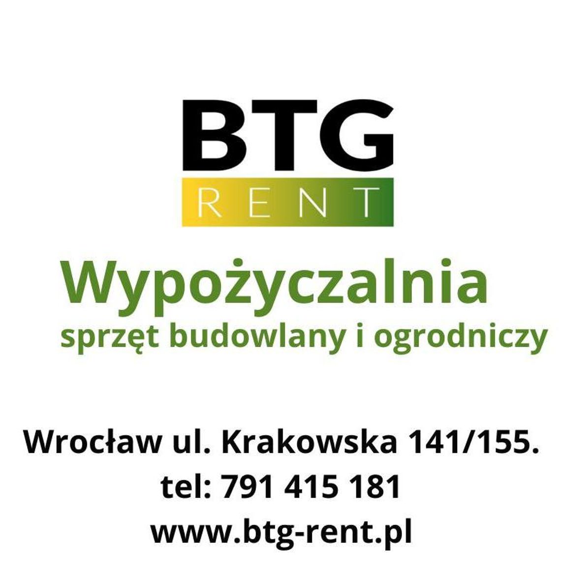 BTG- RENT Wypożyczalnia sprzętu ogrodowego i budowlanego BTG- RENT Wypożyczalnia sprzętu ogrodowego i budowlanego