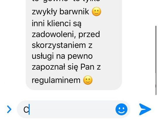 korespondencja klienta z myjnią